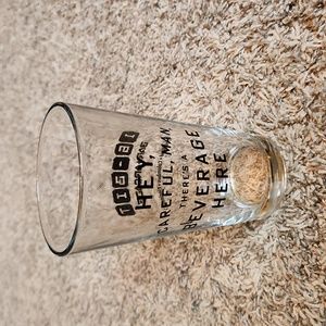 Hey Careful Man there's a Beverage Here Pint Glass from 16 bit Bar & Arcade Ohio